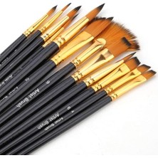 Hannah 12 Parça Boya Fırçası Seti, Çocuklar, Yetişkinler, Yeni Başlayanlar ve Profesyonel Için Akrilik, Yağlı, Suluboya ve Guaj Boyama