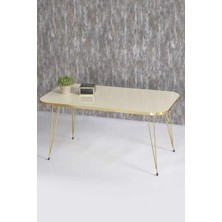 Savita Home Altın Tel Orta Sehpa Kare - 90X50X43 cm