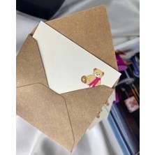 Teddy Kart Ayılı Not Kartı Yazısız Kart Tek Taraflı Boş Yazılabilir Mesaj Kartı 8x5 cm - 10 Adet