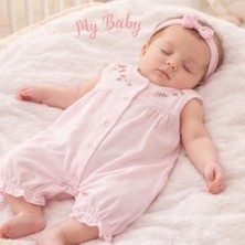 Neciks Necix's Kız Bebek Yazlık Tulum 0- 6 Ay Coton Penye Kumaş 5470 5457 5491