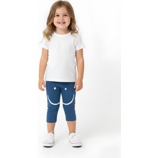 Lovetti Indigo Bebek Dizde Gülen Yüz Baskılı Kapri