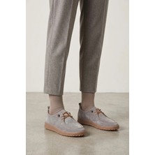 Ayakkabı Fuarı Elit ASSCL100S Kadın Hakiki Deri Casual Ayakkabı Gri