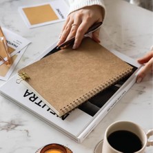 A5 Kraft Karton Kapak 70 Yaprak 110 Gram Düz Çizgisiz Not Defteri