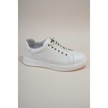 Modayak Ata M450 Beyaz Hakiki Deri Bağcıklı Günlük Erkek Ayakkabı