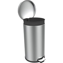 ME843006BOMBE Kapaklı Çelik Çöp Kovası 40LT Fırçalı, Siyah