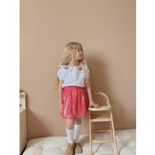 Butik Kız Çocuk %100 Pamuklu Payetli Etekli - Gömlekli 2'li Takım