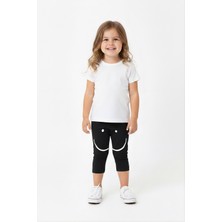 Lovetti Siyah Bebek Dizde Gülen Yüz Baskılı Kapri