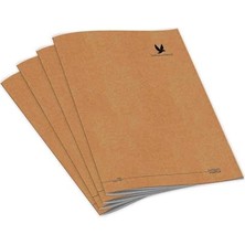 Wings Journal 4’lü Kareli Tel Dikişli Defter Seti – Kraft Kapak, Hafif Holme Kağıt, A6 – Toplam 288 Sayfa