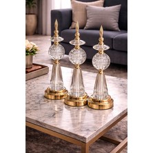 Şahane Home 3 Lü  Kristal Gold Dekor