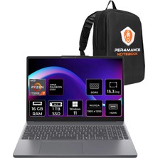Lenovo Ideapad Slim 3 Ryzen 7 7735HS Notebook 16GB RAM 1TB SSD 15.3" FHD+ Win11 Pro + Per4 Çanta 83K70098TRP330
