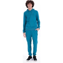 Piero Perla Gofre Baskı Logolu Regular Fit Kapüşonlu Erkek Kobalt Hoodie