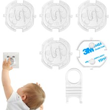 Mr.Bracket 5 Kapak + 1 Anahtar Otomatik Kapanır Bebek Priz Koruyucu Şeffaf - Priz Koruma Emniyet Aparatı Kapağı