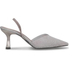 Ayakkabı Fuarı Elit PM474 K1442 Kadın Klasik Topuklu Ayakkabı Platin