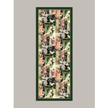 AYSHARA Nakkaş Avlusu Etnik Desenli Tek Taraflı Şal - Yeşil