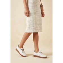 Ayakkabı Fuarı Elit ASSCL100 Kadın Hakiki Deri Casual Ayakkabı Beyaz