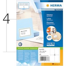 Premium Lazer Etiket A4 100 105X148 Beyaz