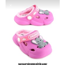 Çocukça Moda Kız Çocuk Kışlık Eva Içi Peluşlu Ev Bahçe Kreş Terlik Sandalet Dar Kalıp En Az Bir Büyük Tercih Ediniz