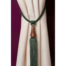 Kafes Lale Perde Bağı Braçol Brown Barok Koyu Yeşil Tek Adet