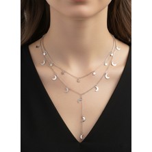 Gistoria Gümüş Işıltısı Ay Yıldız Y Kolye