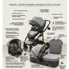 Öykü Bebek Diyarı Çanta ve Yağmurluk Hediyeli Ultra Hafif Premium Bebek Arabası Seti Doğumdan Itibaren Kullanabilme