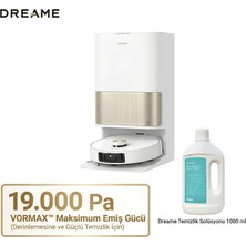 Dreame L40S Pro Ultra 19000PA Emiş Gücü Çöp Istasyonlu, Otomatik Mop Yıkama ve Kurutmalı Akıllı Robot Süpürge ve Dreame Temizlik Solüsyonu 1000 ml