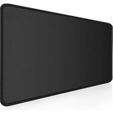 Klasse Classic Mouse Pad, Dikişli Kenar, Kaymaz Taban, Büyük Boy Pürüzsüz Yüzey, Baskısız Ofis Tipi Masa Koruyucu, Ergonomik Mouse Ped (90X40 cm - Xx Large, Siyah)