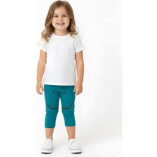 Lovetti Koyu Petrol Bebek Dizde Gülen Yüz Baskılı Kapri