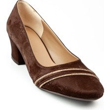 Miss Park Moda 541 Kahverengi Saten Topuklu Kadın Ayakkabı