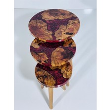 Doku Metal Tasarım Doku Metal Epoksi 3 Lü Sehpa