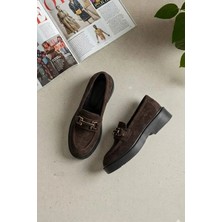 Ayakkabı Fuarı Elit MY-744S Kadın Hakiki Deri Casual Ayakkabı Kahverengi