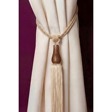 Kafes Lale Perde Bağı Braçol Brown Barok Krem Tek Adet