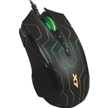  oscar x7 neon maze 2400dpı usb makrolu kablolu gaming mouse siyah x89