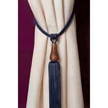 Kafes Lale Perde Bağı Braçol Brown Barok Lacivert Tek Adet