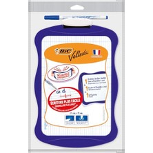 Bıc Velleda Mini Beyaz Tahta, Kalem 1721, Silgi, 20 x 30 Cm. Yazı Tahtası, Mavi Kalem ve Silgi ile Birlikte