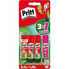 Stick Yapıştırıcı, 3+1 Neon, Güvenli ve Çocuk Dostu El Işi Yapıştırıcısı, Hızlı ve Pratik Yapıştıran Okul ve Ofis Malzemesi, 3X11G+1X10G  Stick Yapıştırıcı