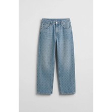 Abluka Online Erkek Baggy Vintage Efektli Jean Pantolon Mavi