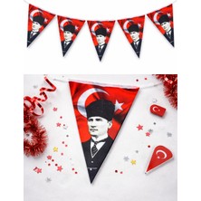 Bak Gel Al Atatürk Baskılı Üçgen Flama Seti 10’lu – 23 Nisan Süsleme Banner, Okul ve Sınıf Dekorasyonu