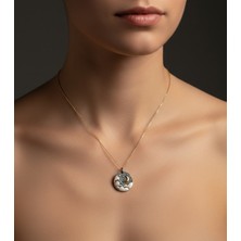 G&A Jewels Geceye Dokunuş 925 Ayar Oksitli Yaldız (Altın) Kaplama Gümüş Kolye