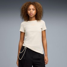 Puma Essentials Script Kadın Krem Tişört (691760-87)