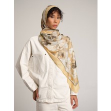 AYSHARA Mahperi  Çiçek Desenli Tek Taraflı Şal -  Sarı