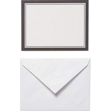 Zarflı Tek Panelli Boş Kartlar, Siyah Kenarlıklı Beyaz (40 Sayı)