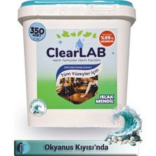 ClearLab - Yüzeyler Için Islak Temizlik Mendili / Havlusu – 350’LI Kova Ambalaj / Okyanus Kokulu