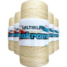 Esranın Dünyası 5 Adet Polyester Makrome Ipi 270 Krem 100 gr