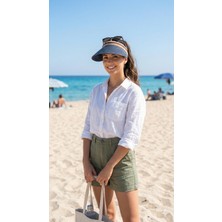 5.Mevsim Hasır Vizör Şapka Siperli Güneş Koruyucu Plaj Şapkası