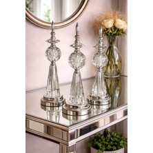 Şahane Home 3 Lü Kristal Dekor-Gümüş