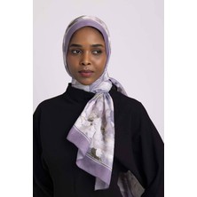 AYSHARA Mahperi  Çiçek Desenli Tek Taraflı Şal -  Lila Leylak