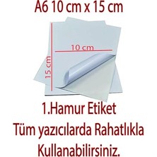 A6 Yapışkanlı Etiket, 10X15 Cm, 100 Adet, Tüm Yazıcılar ile Uyumlu (100)