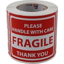 Fragile Roll Label 70MM x 80MM 250 Pcs "please Handle With Care Thank You" Coated Stickers