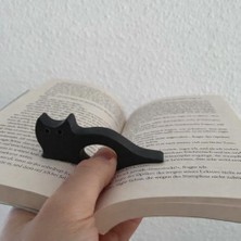 Dekoratif Plastik Kedi Şekilli Kitap Tutucu, Siyah, 4'lü Set, Kitap Tutacağı, Okuma Aksesuarı