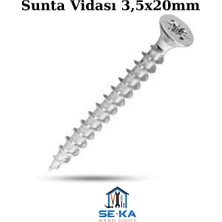 Seka Hand Tools Sunta Vidası 3,5X20MM 50'li Paket – Mobilya & Ahşap Uygulamaları Için Güçlü, Paslanmaz Vida Seti